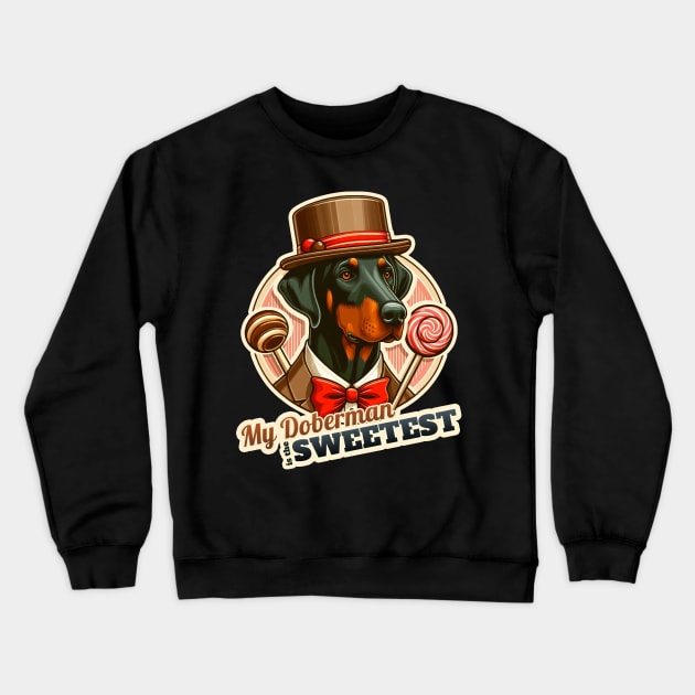 Confectioner Doberman Crewneck Sweatshirt by k9-tee